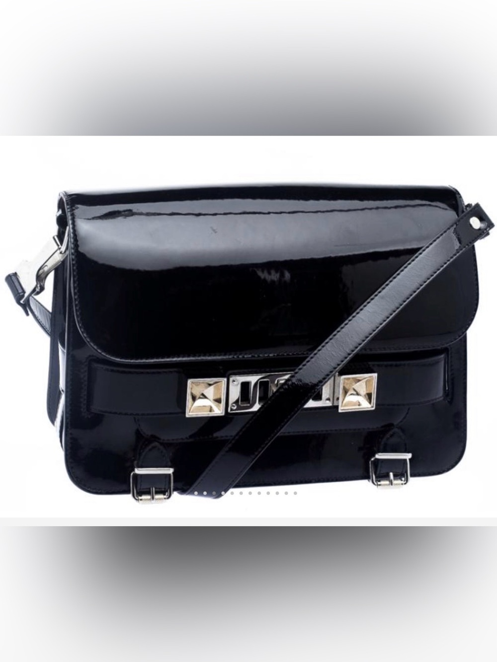 Proenza Schouler PS11 Holographic Black Patent Leather Mini Classic Crossbody - Picture 6 of 6